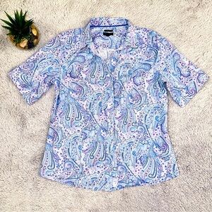 Talbots lavender paisley print top